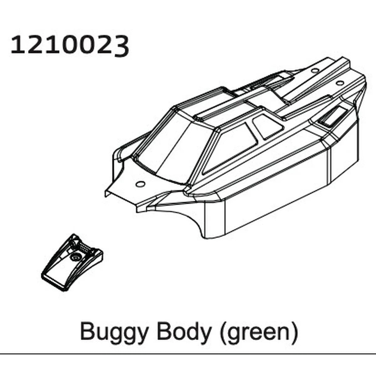 Absima PVC Buggy Shell - + Stickers Grün 1210023
