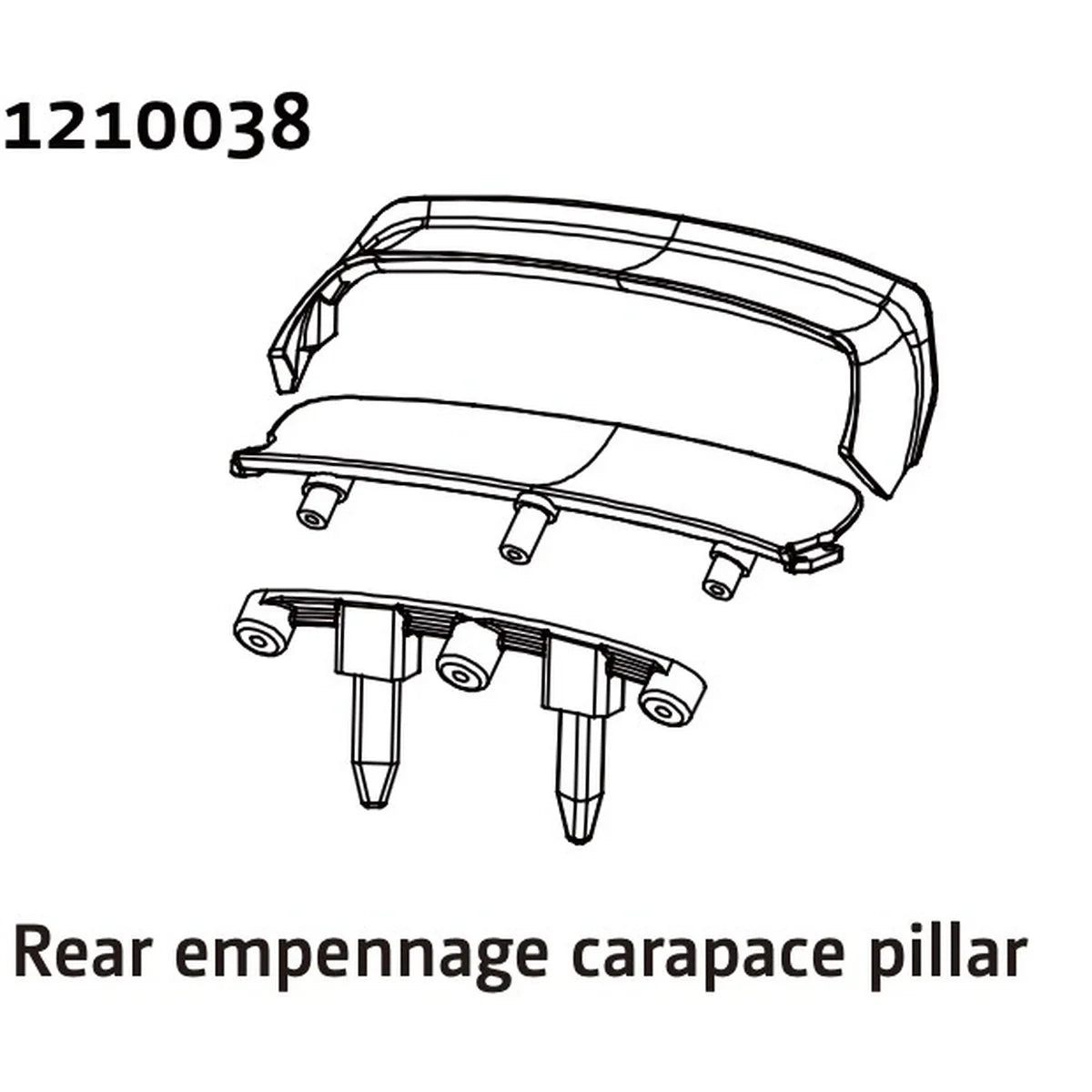 Absima Spoiler & Karosseriehalter hinten - Rally für Speed Demon 1210038