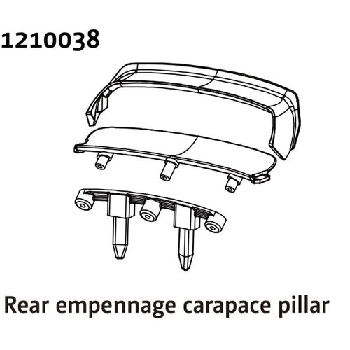 Absima Spoiler & Karosseriehalter hinten - Rally für Speed Demon 1210038