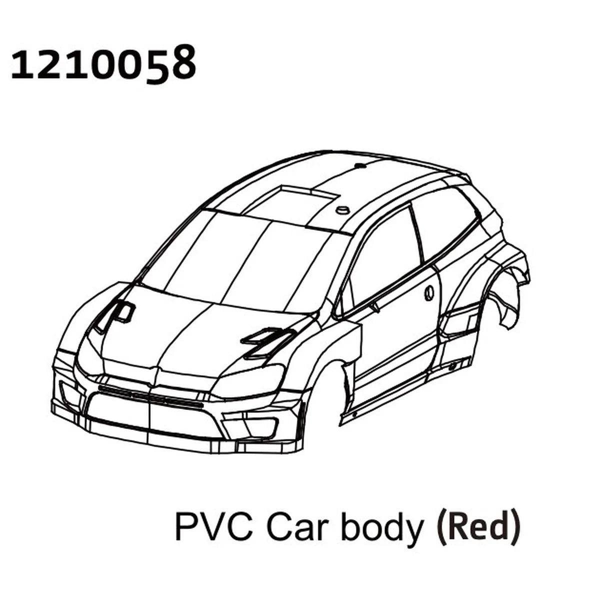 Absima PC Rally Body Shell - + Stickers Rot 1210058