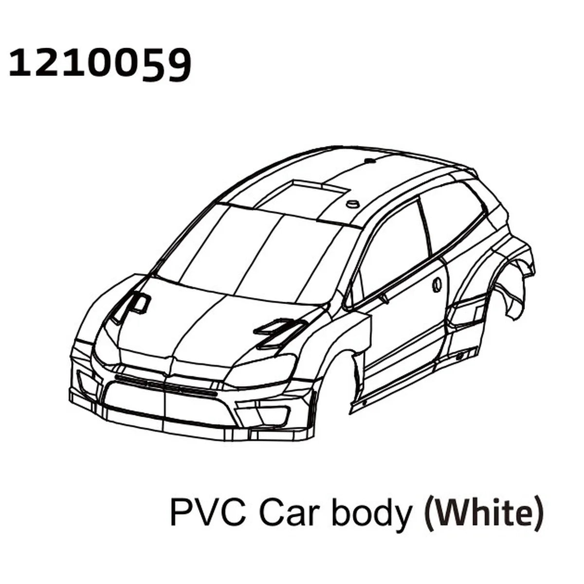 Absima PC Rally Body Shell - + Stickers Blau 1210059