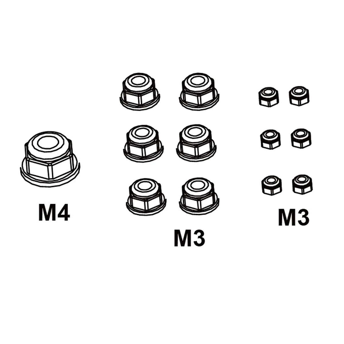 Absima Mutternset M3 / M4 für Bashcore 1210064