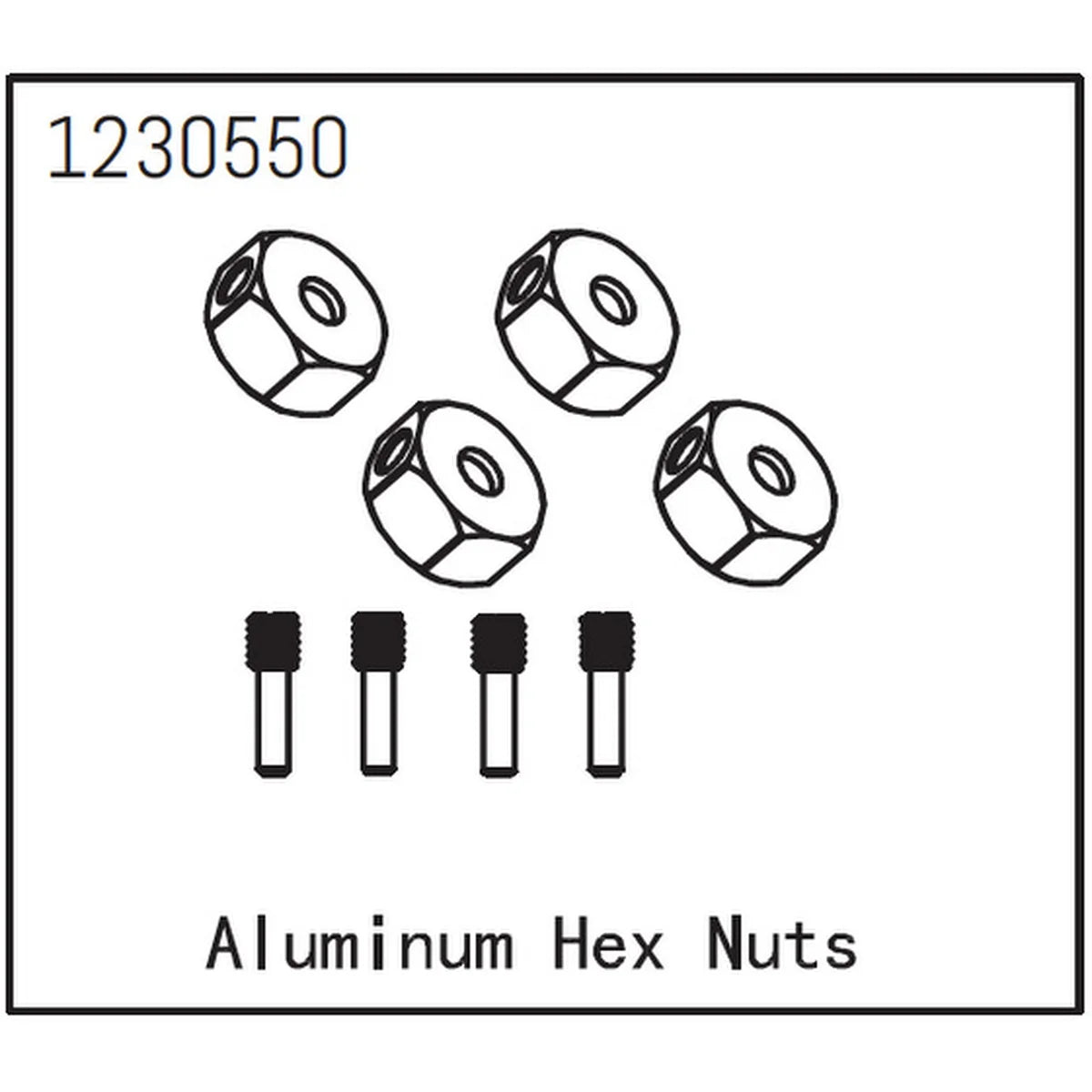 Absima Aluminium Sechskantmutter (4) 1230550