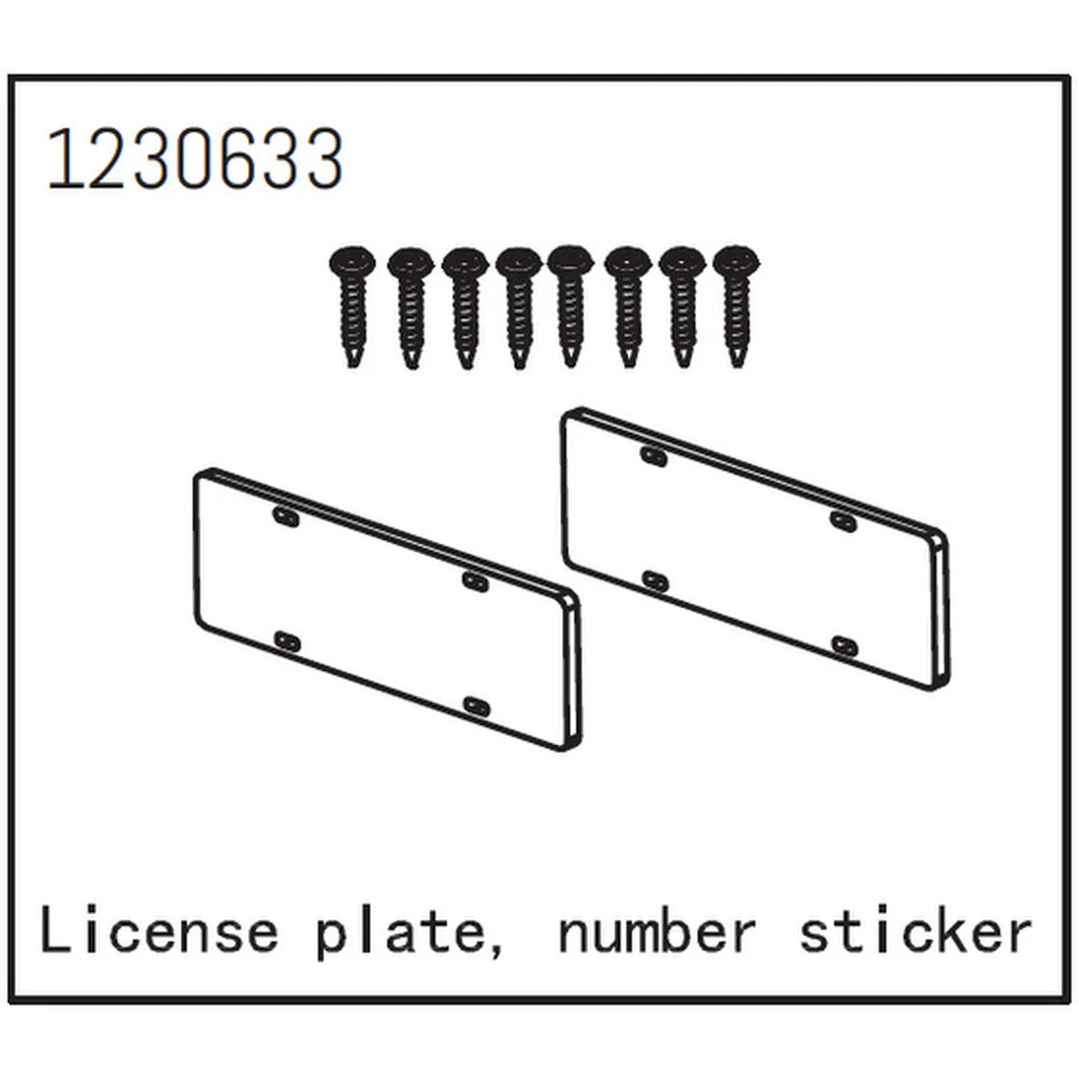 Absima Nummernschild für Crawler CR3.4 1230633