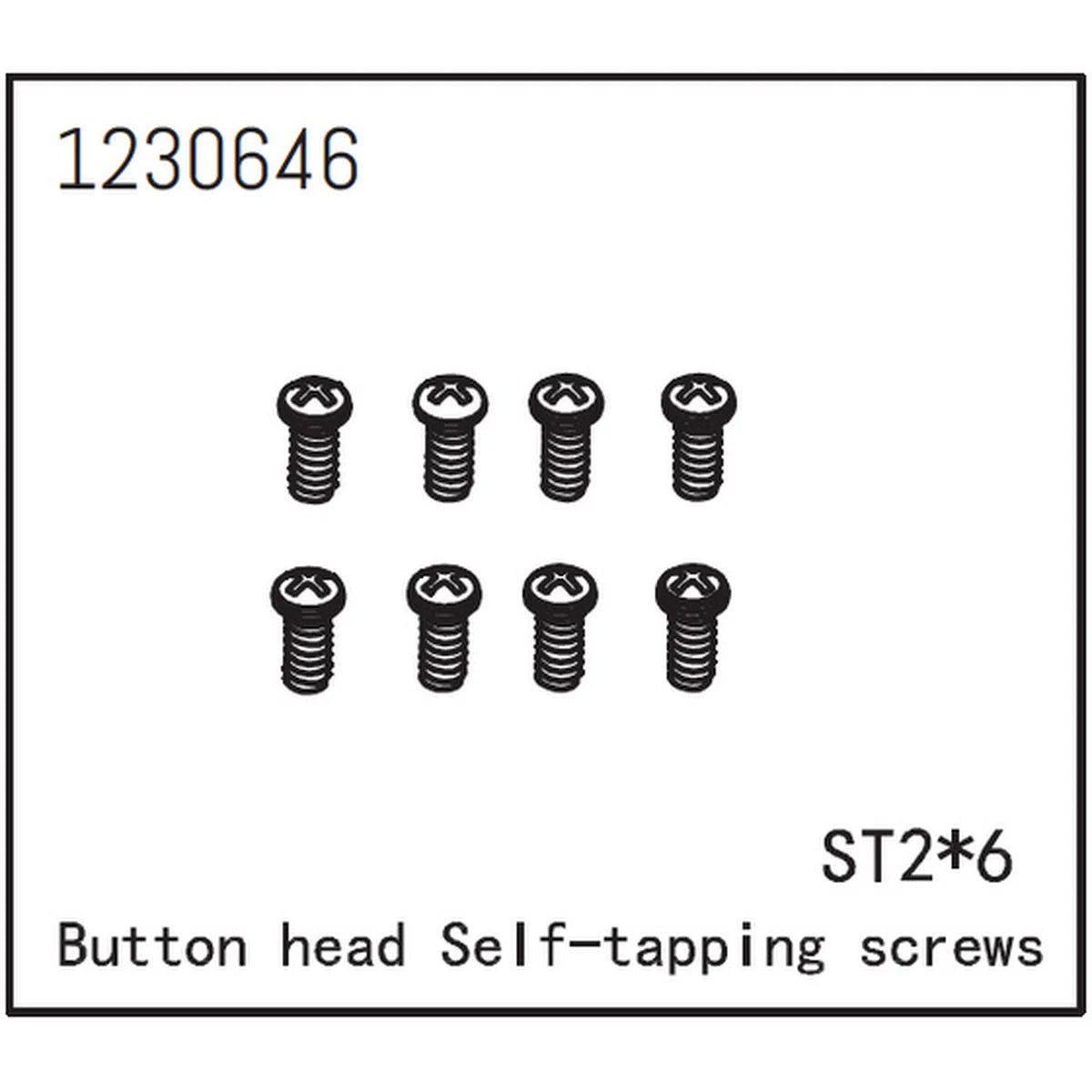 Absima Kopfschraube selbstschneidend M2x6 (8) für CR4.4 Wolf und CR4.4eco 1230646