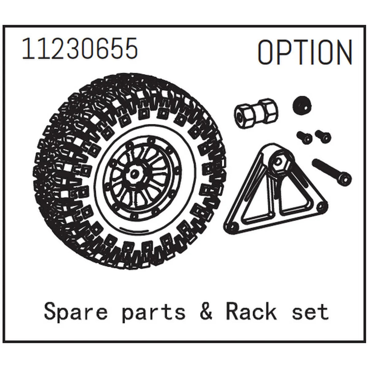 Absima Ersatzrad mit Halterung für Crawler CR3.4 SHERPA (Pro) 1230655