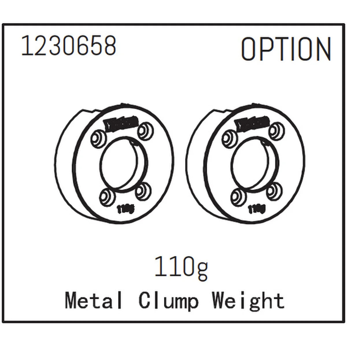 Absima Metall-Klemmgewichte 110g (2) 1230658