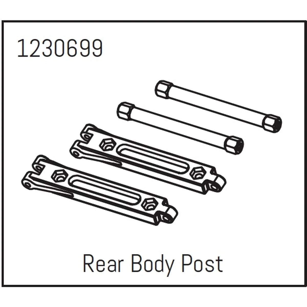 Absima Karosseriehalter hinten - Khamba für Crawler CR3.4 1230699