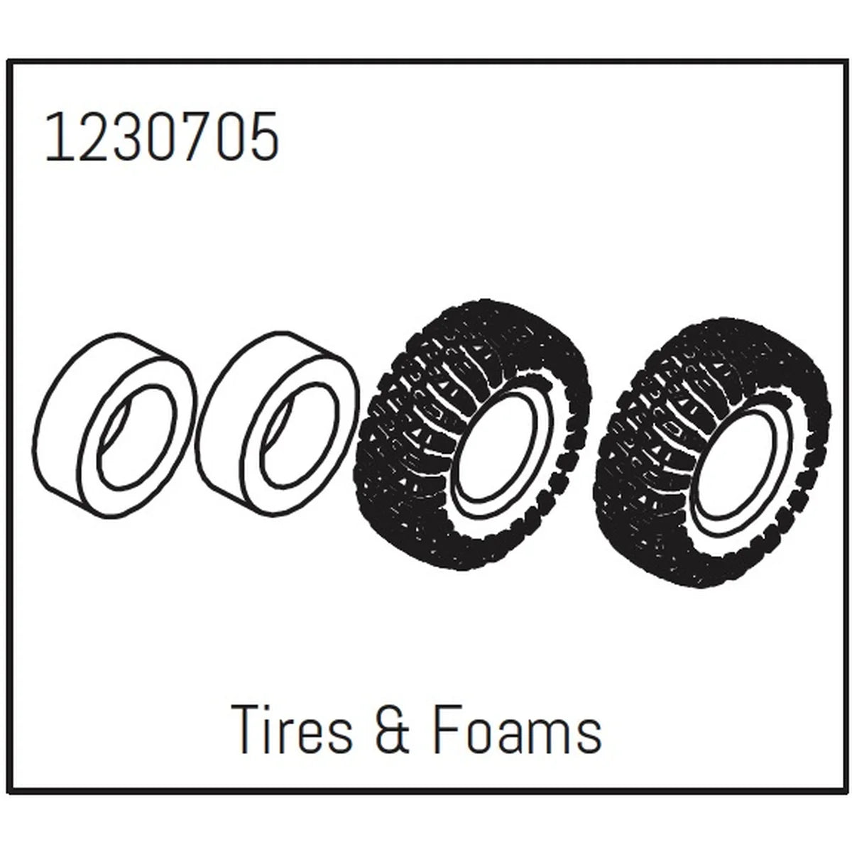 Absima Reifen & Schaumstoffeinlage - Khamba (2) für Crawler CR3.4 1230705