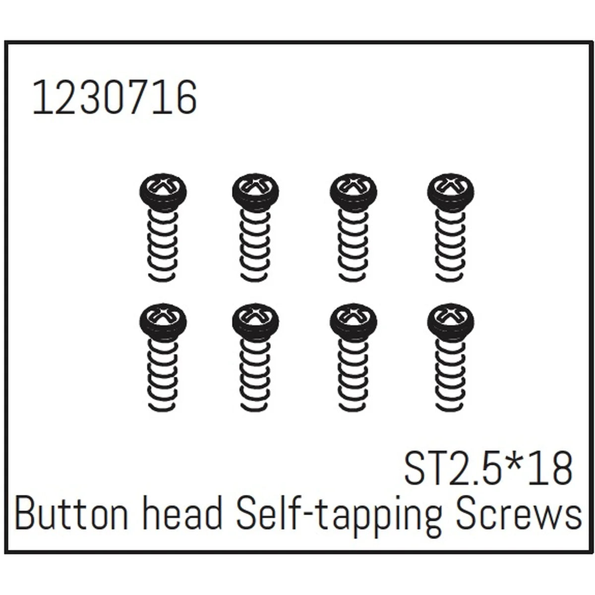 Absima Rundkopfschrauben selbstschneidend ST2.5x18 (8) - Khamba für Crawler CR3.4 1230716