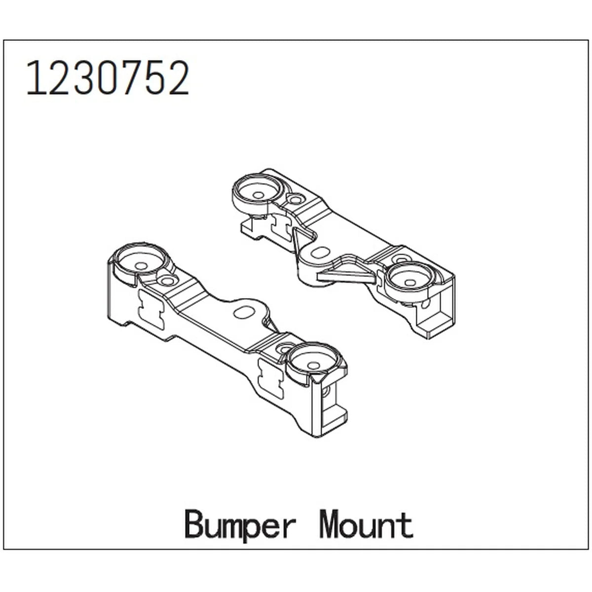 Absima Stoßfängeraufnahme vorne/hinten - LANDI für Crawler CR3.4 1230752