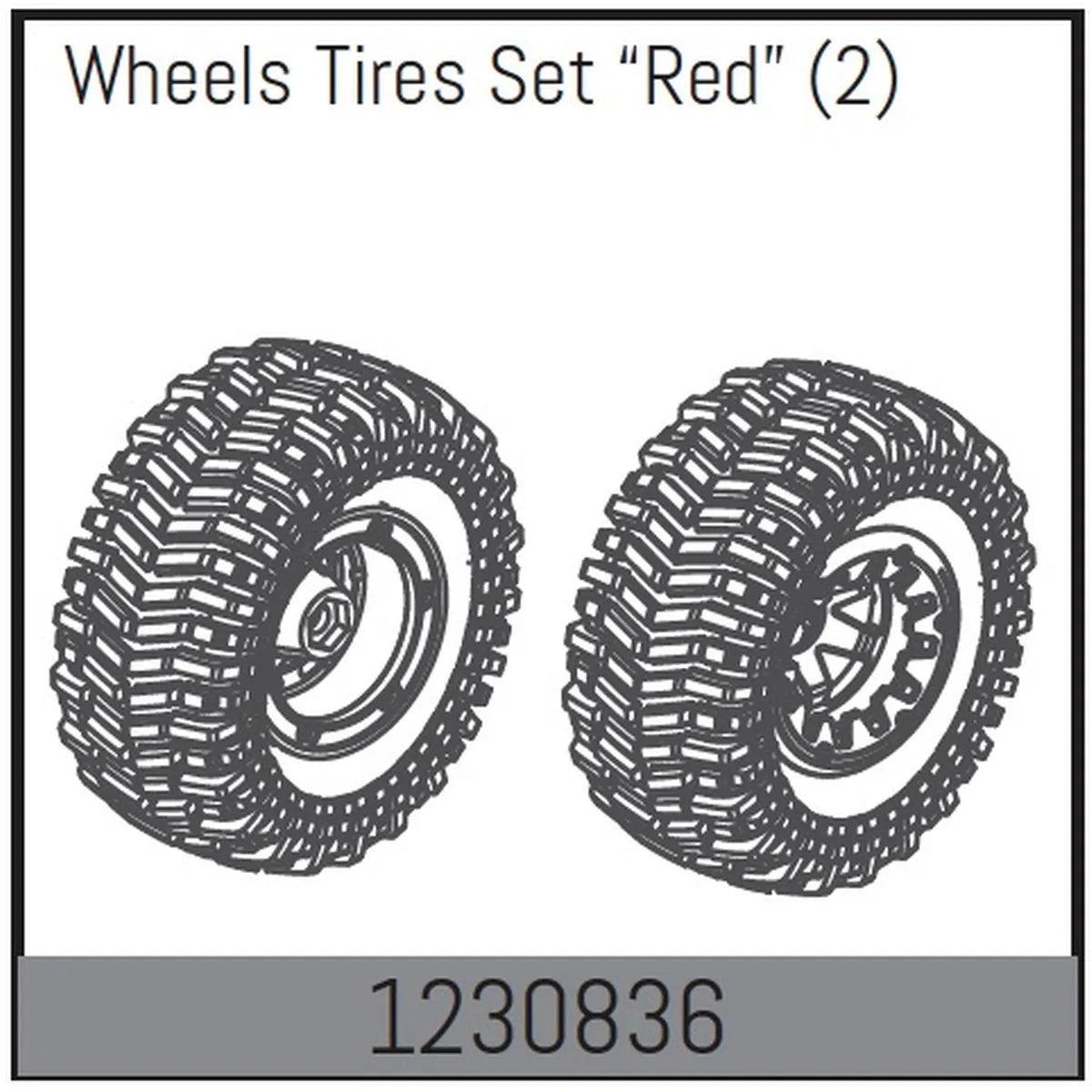 Absima Beadlock Räderset 128x65mm - Rot (2) für Desert Buggy ADB1.4 1230836