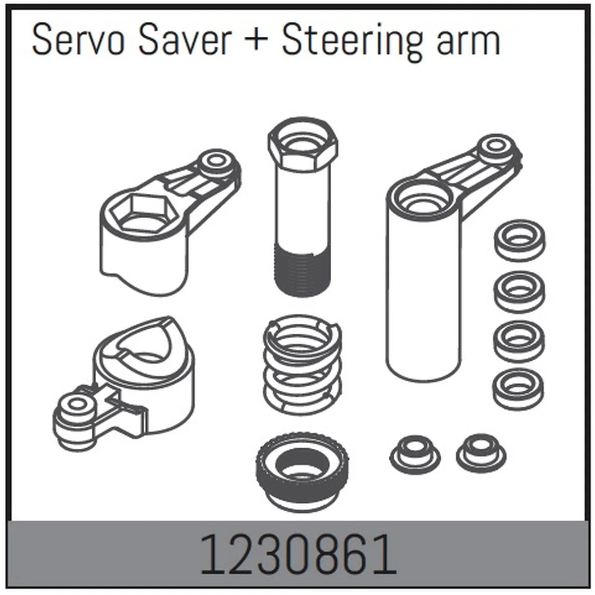 Absima Servo-Saver und Lenkpfosten für Desert Buggy ADB1.4 1230861