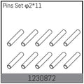 Absima 2x11 Stift Set (10) für Desert Buggy ADB1.4 1230872
