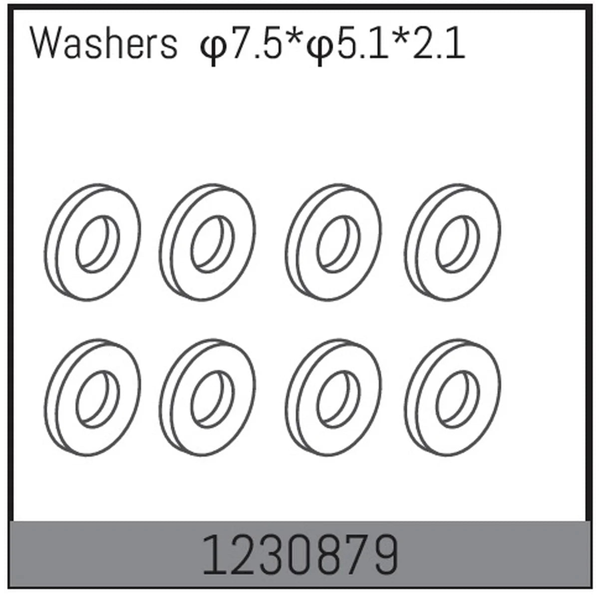 Absima Unterlegscheiben für Hinterradachse (10) für Desert Buggy ADB1.4 1230879