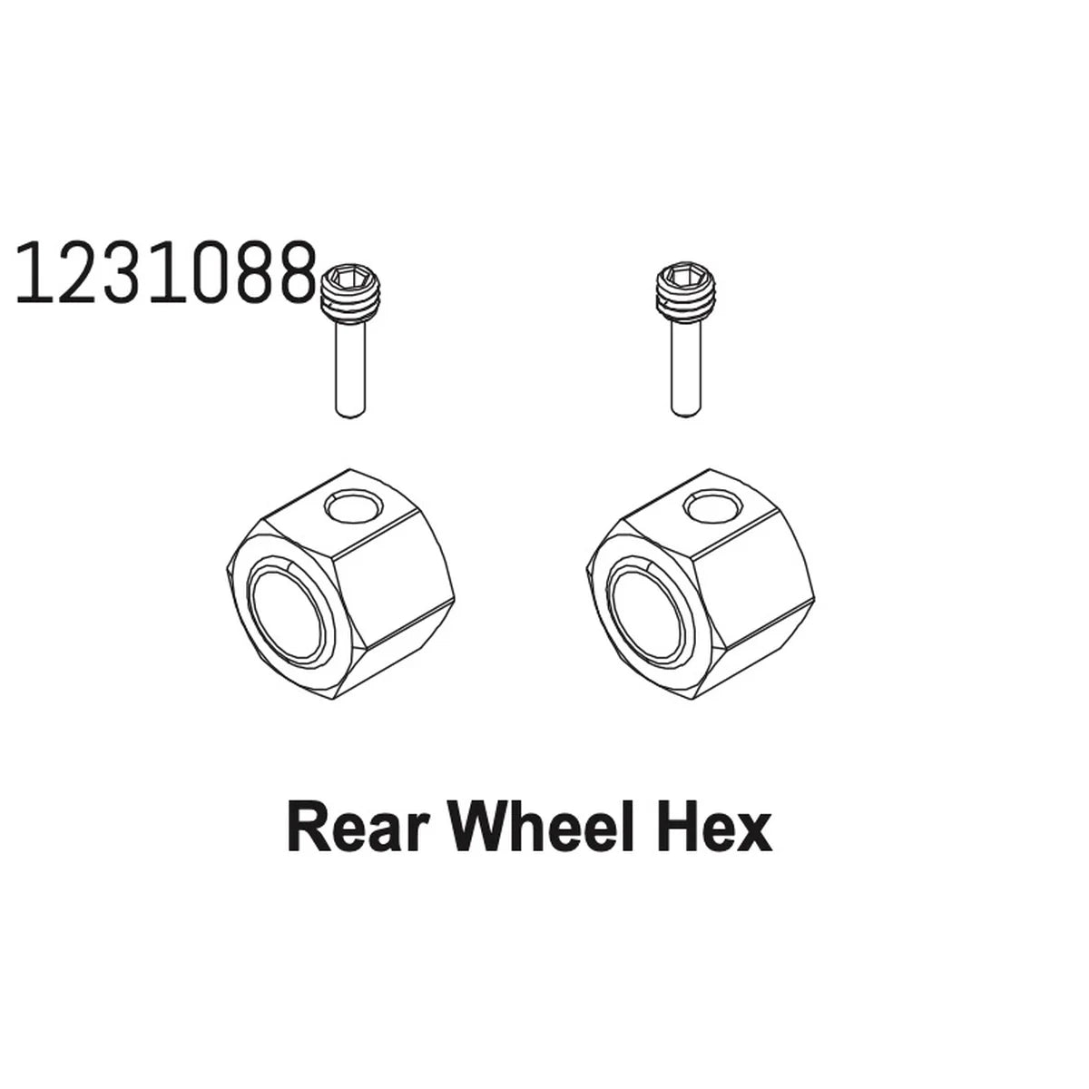 Absima 6-Kant Mitnehmer hinten CR4.4 (2) 1231088