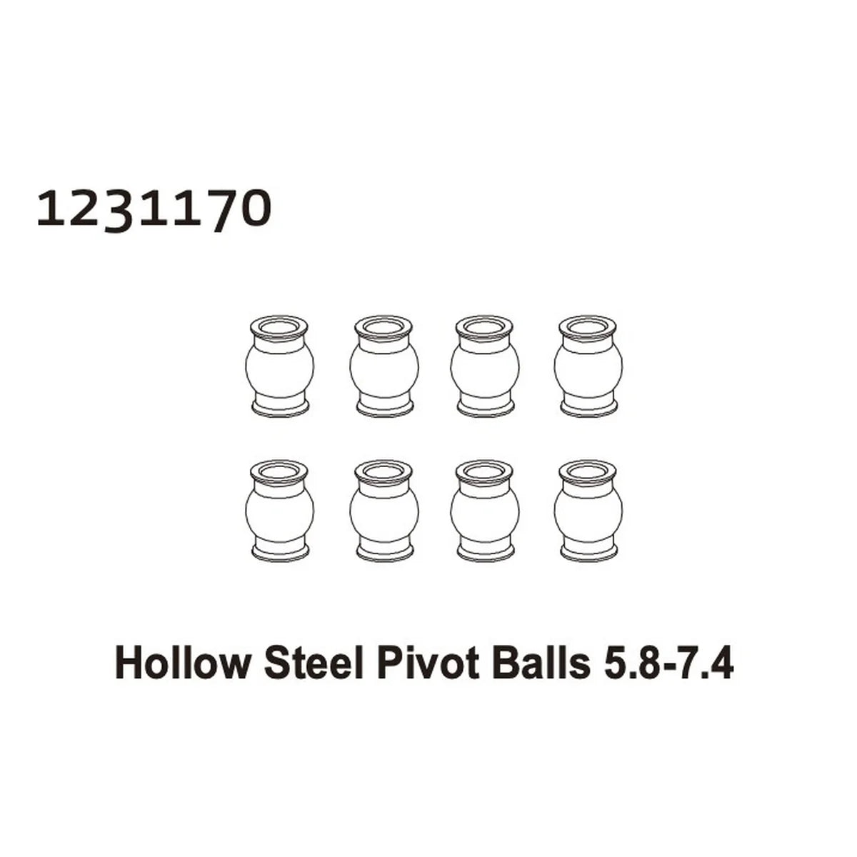 Absima Pivot Ball (8) 5.8-7.4 1231170