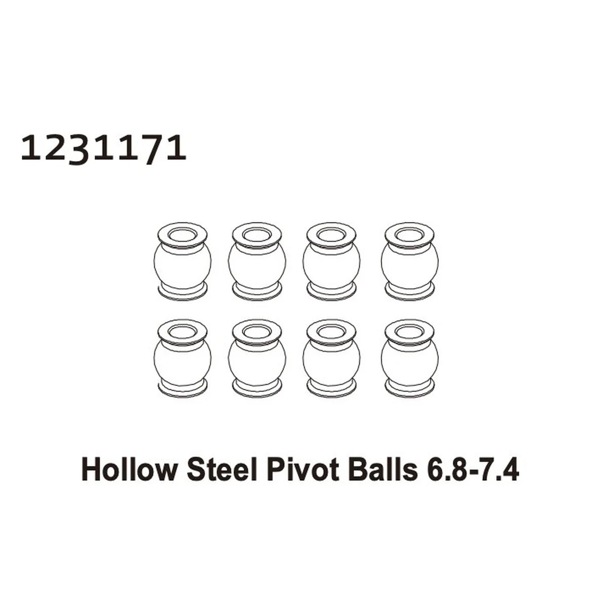 Absima Pivot Ball (8) 6.8-7.4 1231171