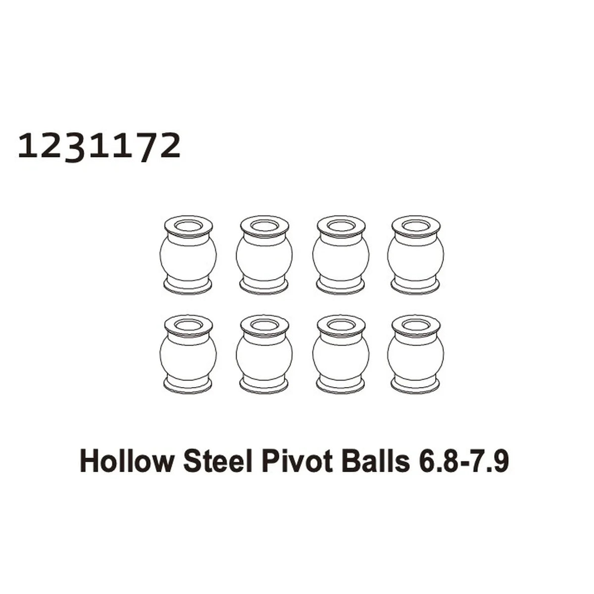 Absima Pivot Ball (8) 6.8-7.9 1231172