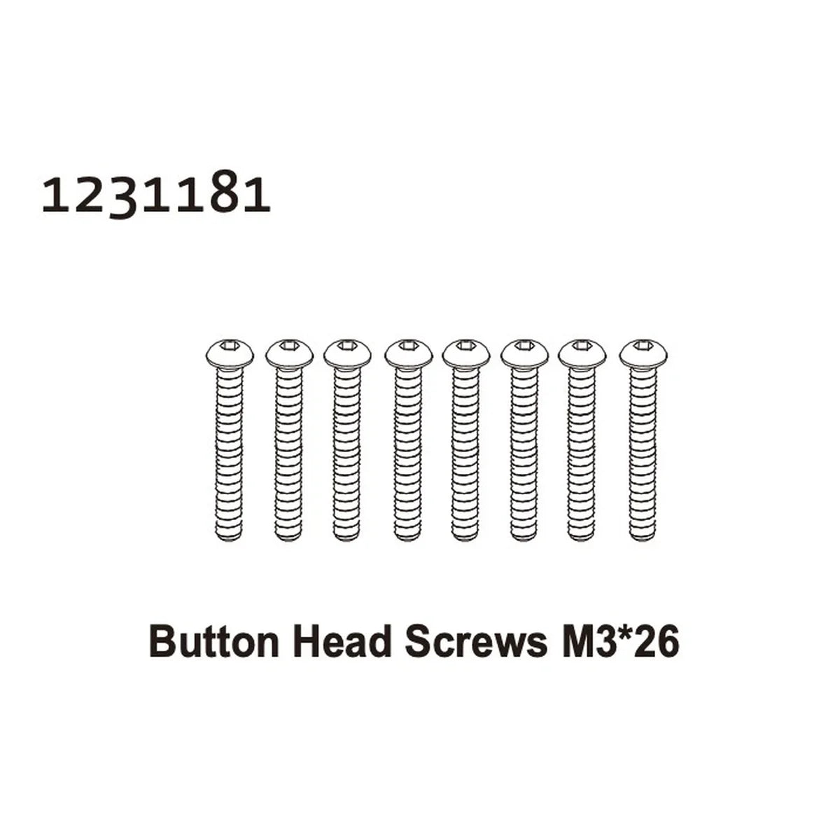 Absima Kopfschrauben M3x26 (8) für Crawler CR4.4 1231181