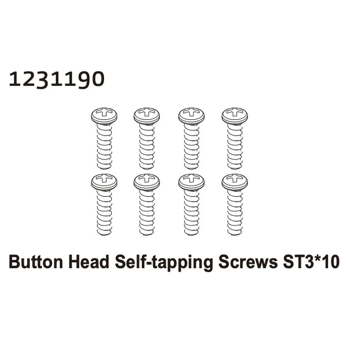 Absima Kopfschrauben ST3x10 (8) für Crawler CR4.4 1231190