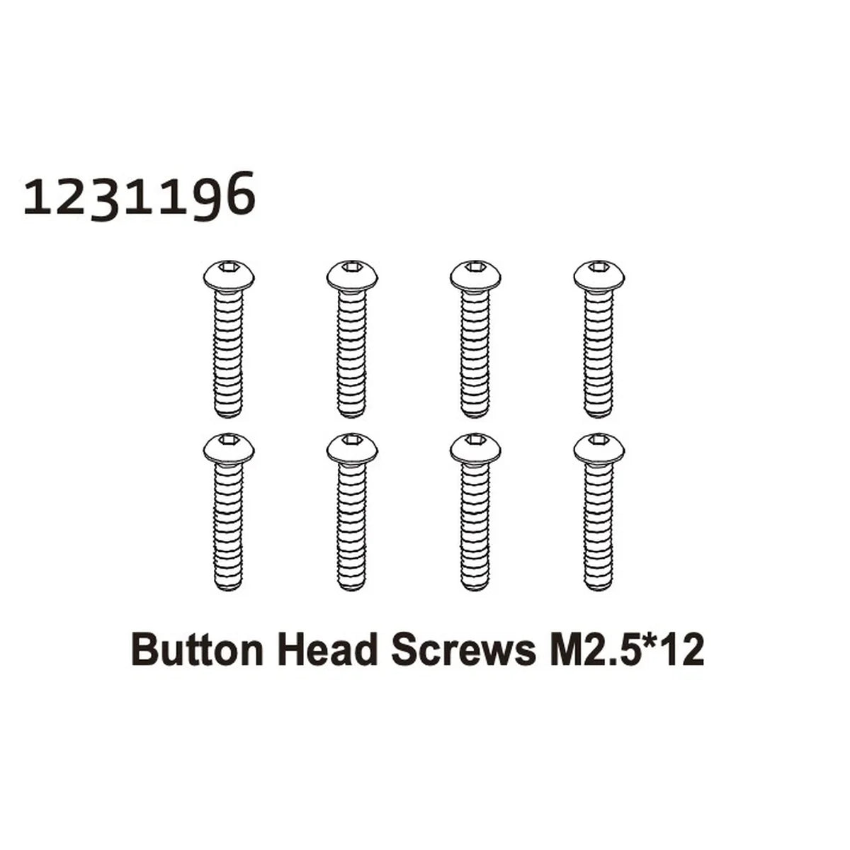 Absima Kopfschrauben M2.5x12 (8) für Crawler CR4.4 1231196