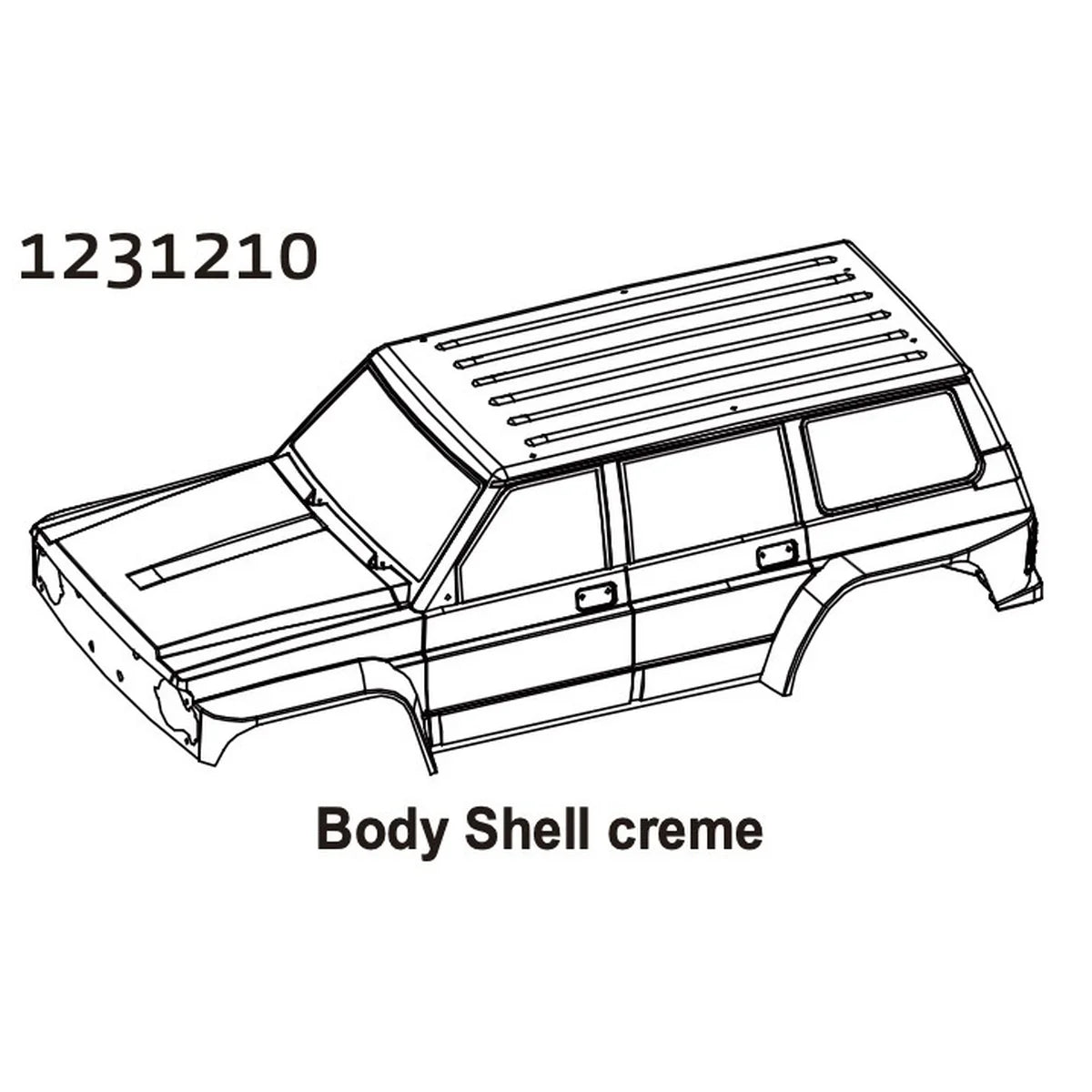 Absima Karosserie creme CR4.4 PATROL 1231210