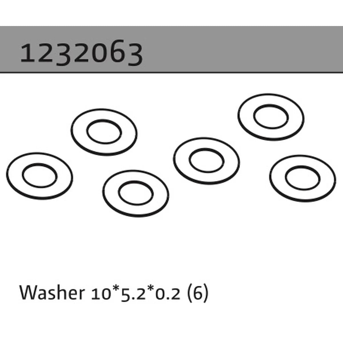 Absima Beilagscheibe 10x5.2x0.2 6stk 1232063