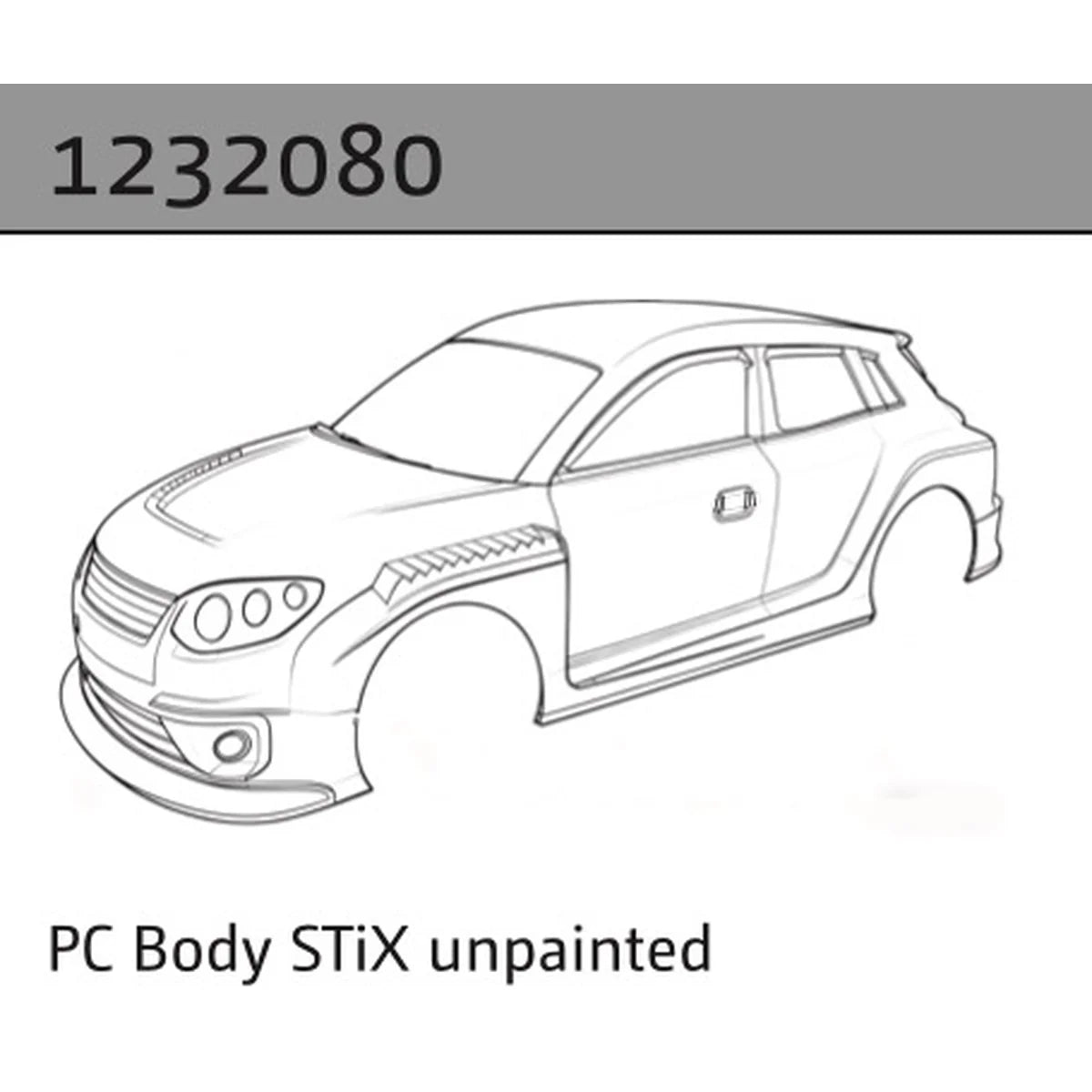Absima PC Karosserie STi-X unlackiert (ohne Sticker) 1232080