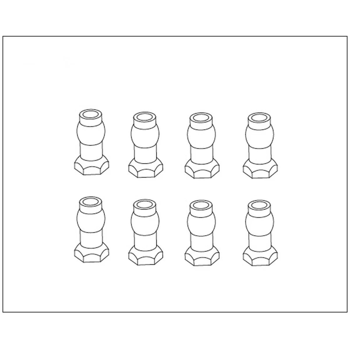 Absima Stoßdämpfer-Kugelgelenkhalterung (8) für Buggy Pulse 1240057