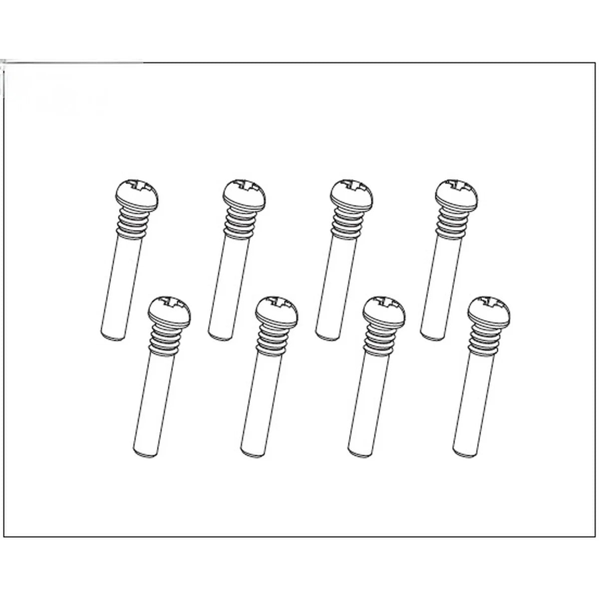 Absima Rundkopf-Teilgewindeschraube für Buggy Pulse 2x10 mm (8) 1240072