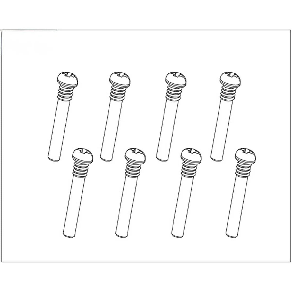 Absima Rundkopf-Teilgewindeschraube für Buggy Pulse 2x12 mm (8) 1240073
