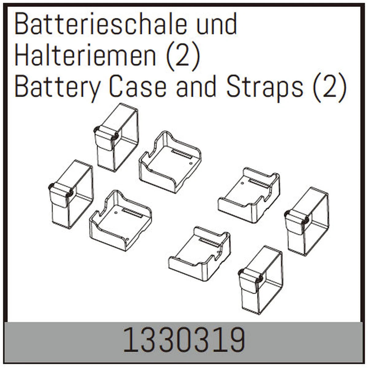 Absima Batterieschale und Halteriemen (2) für Assassin/Stoke/Torch 4S/6S 1330319