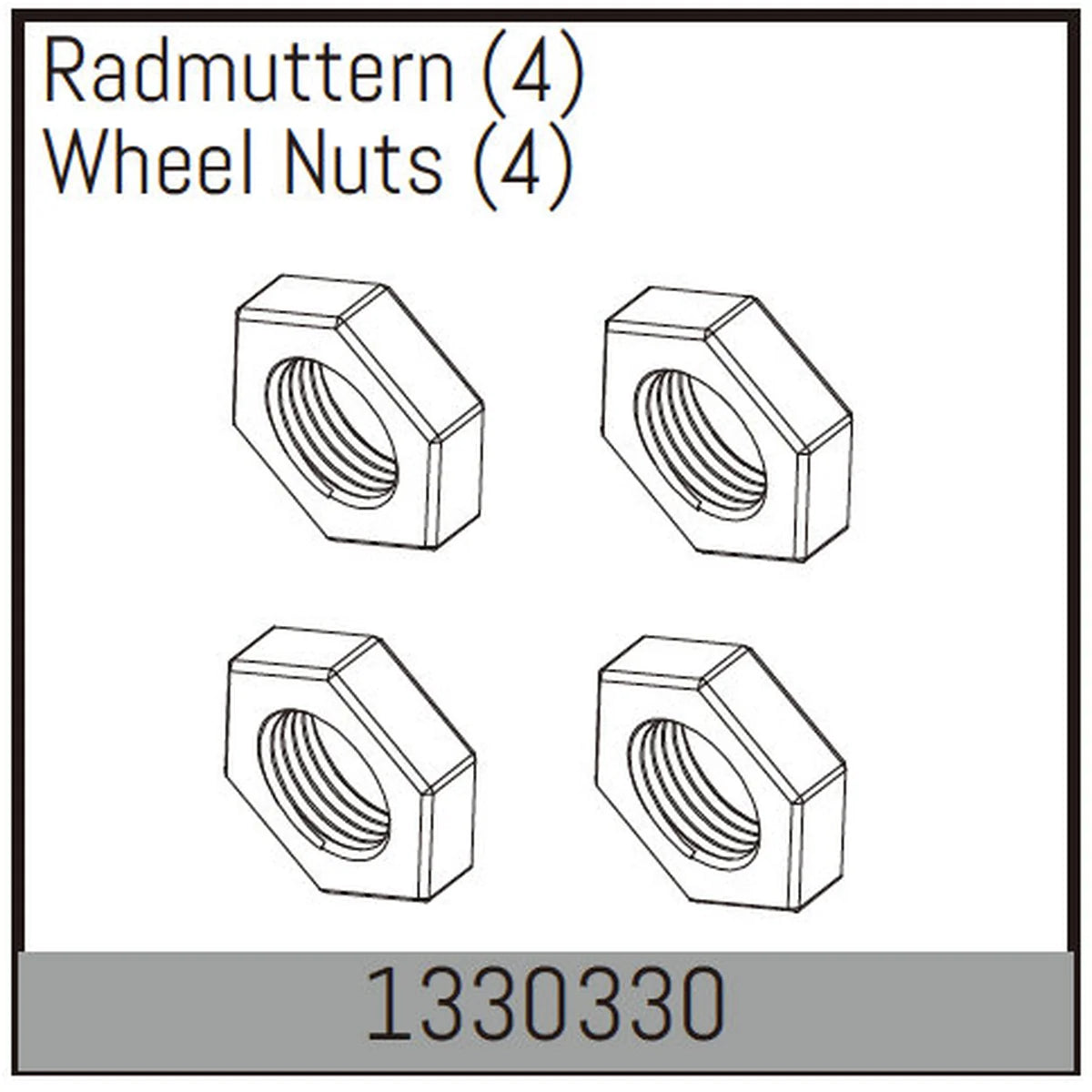 Absima Radmuttern (4) für Assassin/Stoke/Torch 4S/6S 1330330