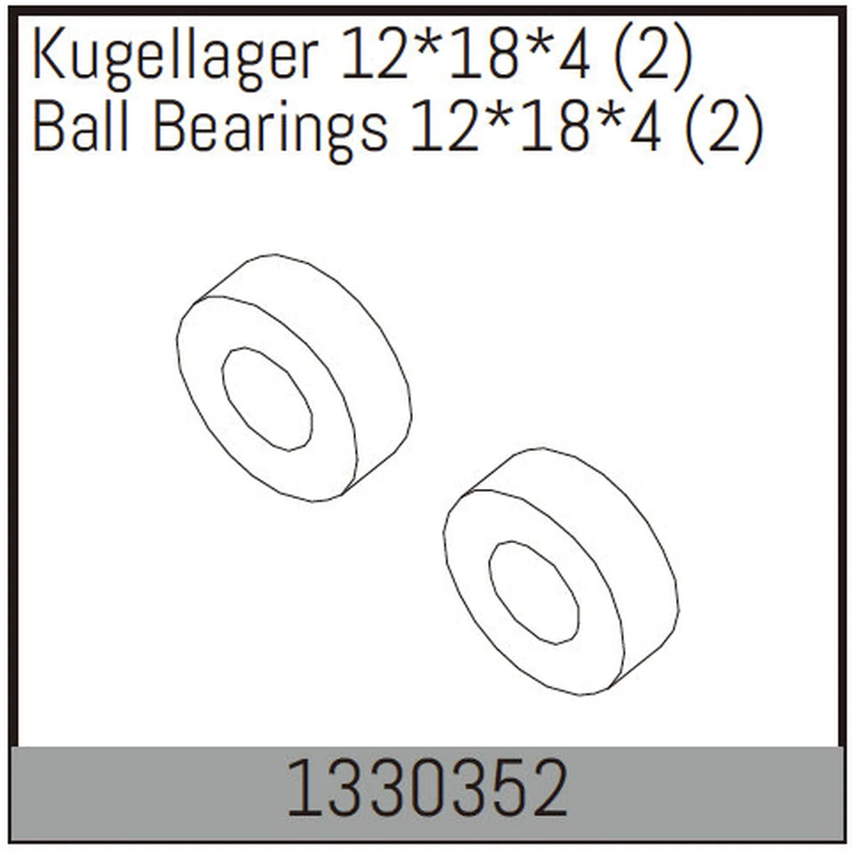Absima Kugellager 12x18x4 (2) für Assassin/Stoke/Torch 4S/6S 1330352