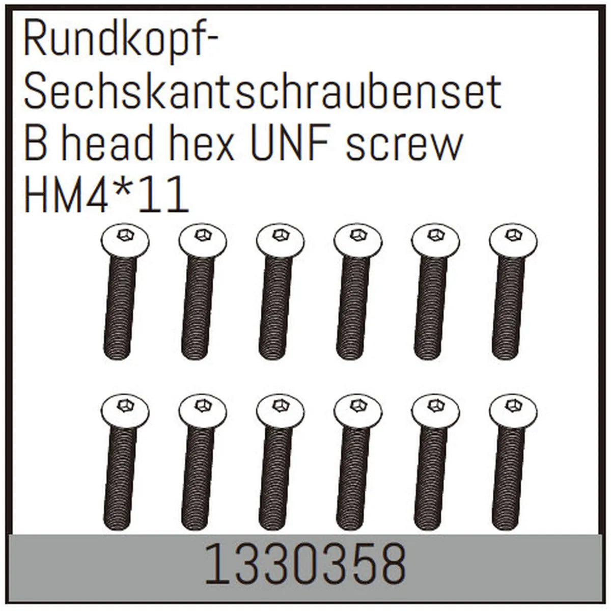 Absima Rundkopf-Sechskantschrauben HM4x11 für Assassin/Stoke/Torch 4S/6S 1330358