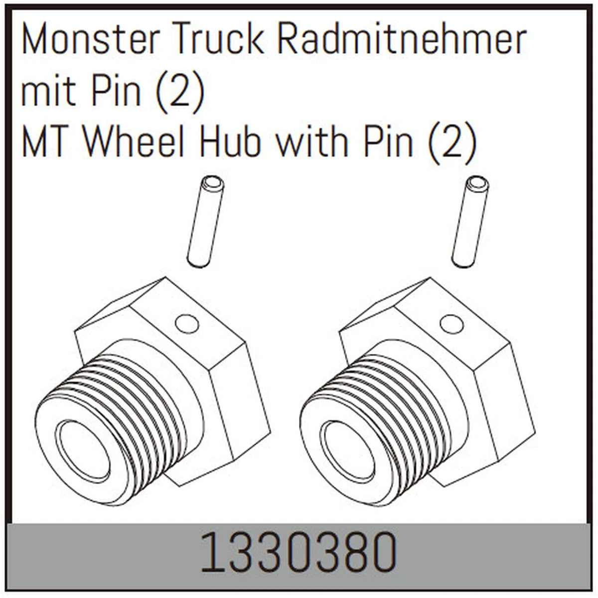 Absima Monster Truck Radmitnehmer mit Stift (2) 1330380