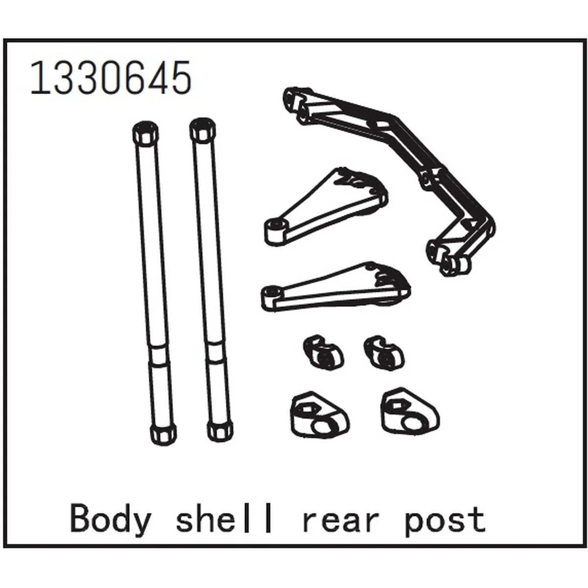 Absima Karosseriehalter hinten - Yucatan für Crawler CR1.8 1330645