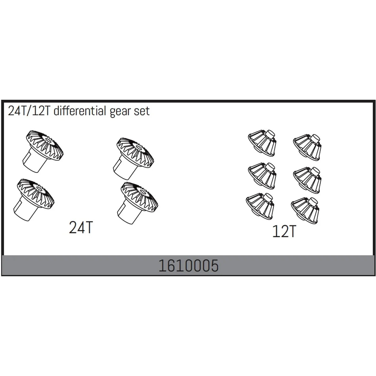 Absima 24T/12T Differential Zahnrad Set für 1:16 Touring Car 1610005