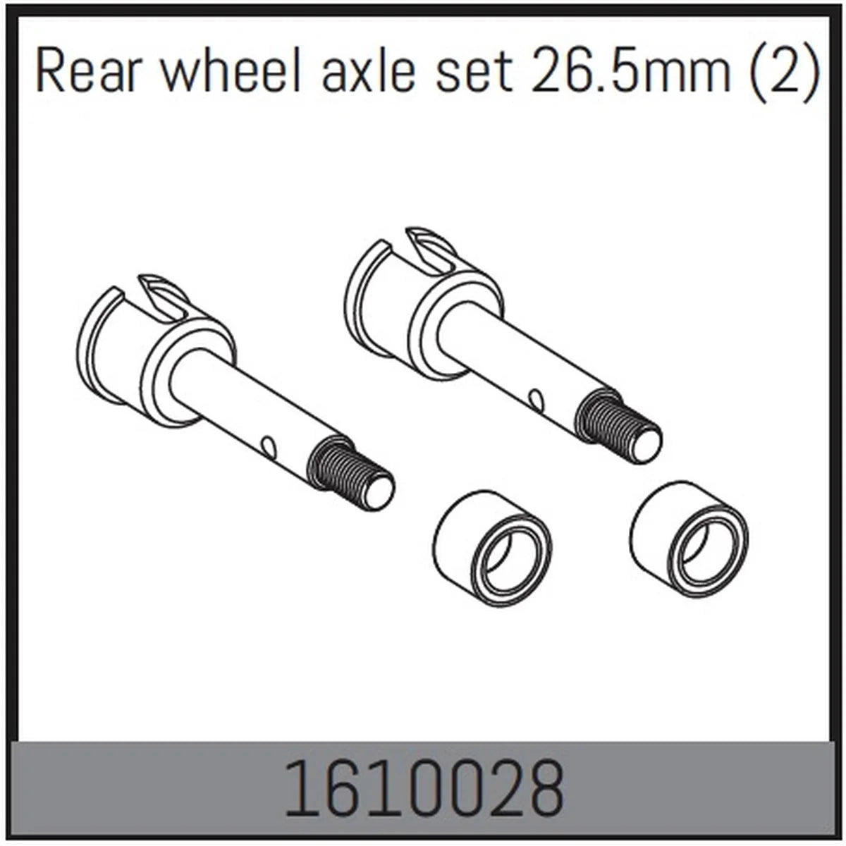 Absima Räder Achsen-Set 26.5mm hinten (2) für 1:16 Touring Car 1610028