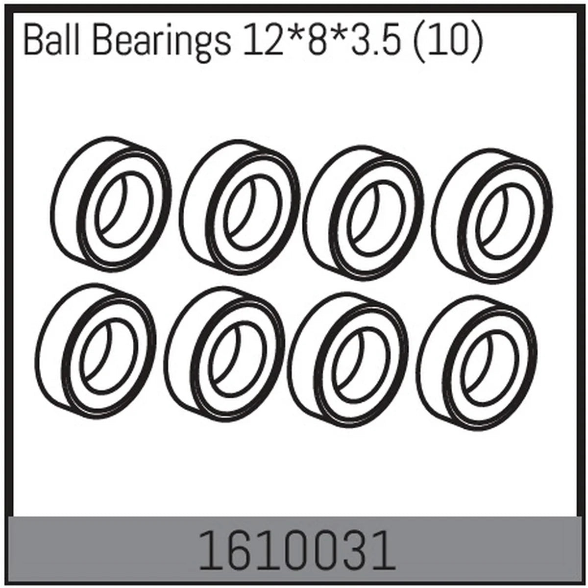 Absima Kugellager 12x8x3.5 (10) für 1:16 Touring Car 1610031