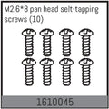 Absima M2.6x8 Linsenkopf selbstschneidende Schrauben (10) für 1:16 Touring Car 1610045