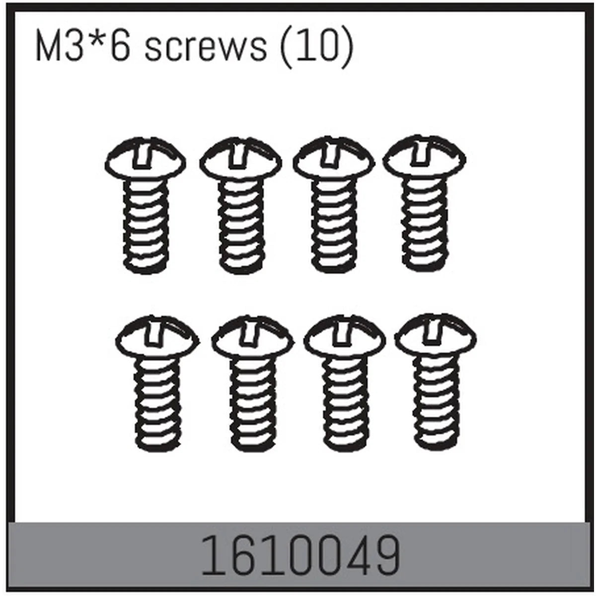 Absima M3x6 Schrauben (10) für 1:16 Touring Car 1610049