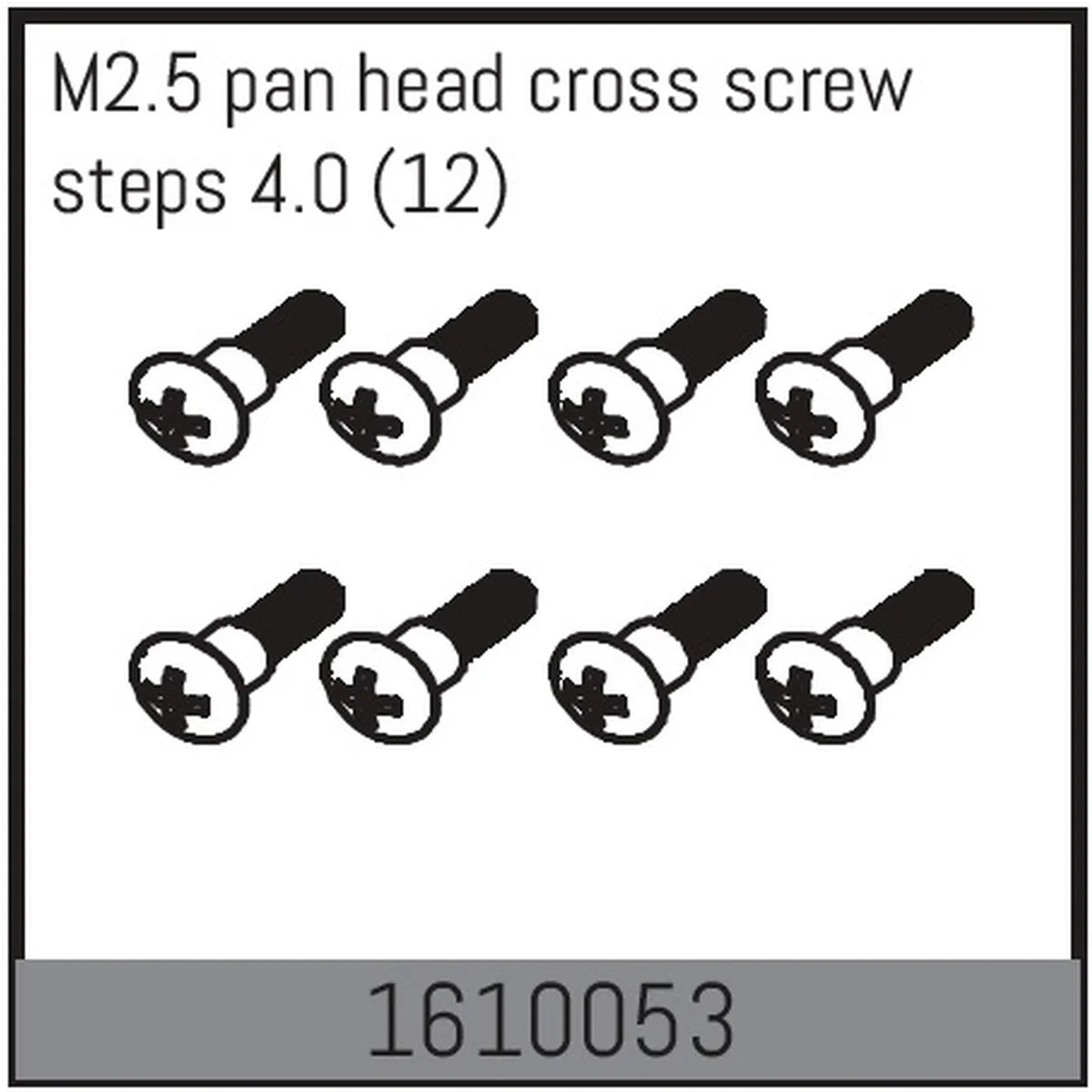Absima M2.5 pan head cross screw steps 4.0 (12) 1610053