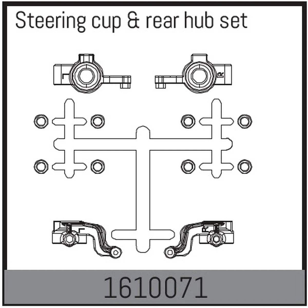 Absima Lenkkugelpfannen & Nabe Set hinten für 1:16 Touring Car 1610071