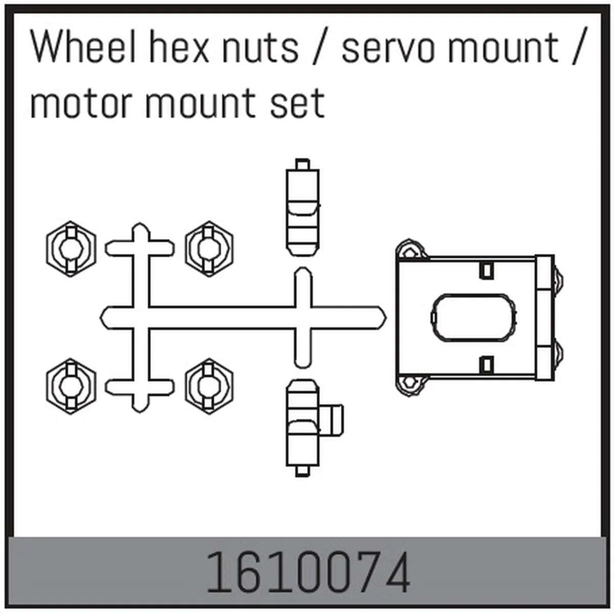 Absima Radmitnehmer Mutter / Servohalterung / Motorhalterung Set für 1:16 Touring Car 1610074