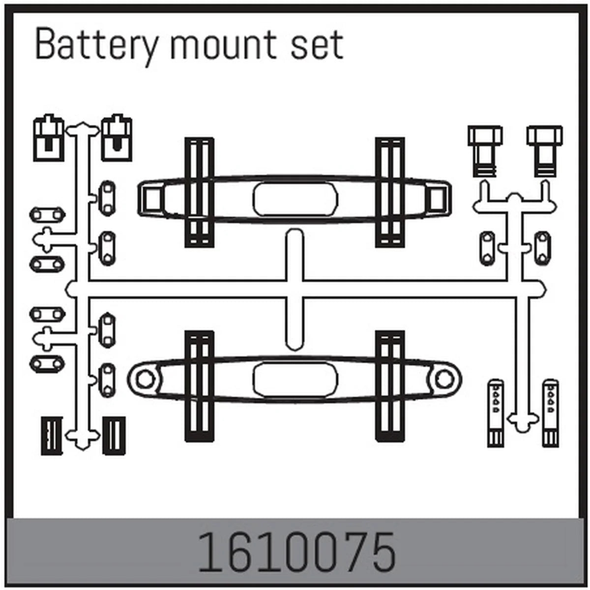 Absima Akkuhalterung Set für 1:16 Touring Car 1610075