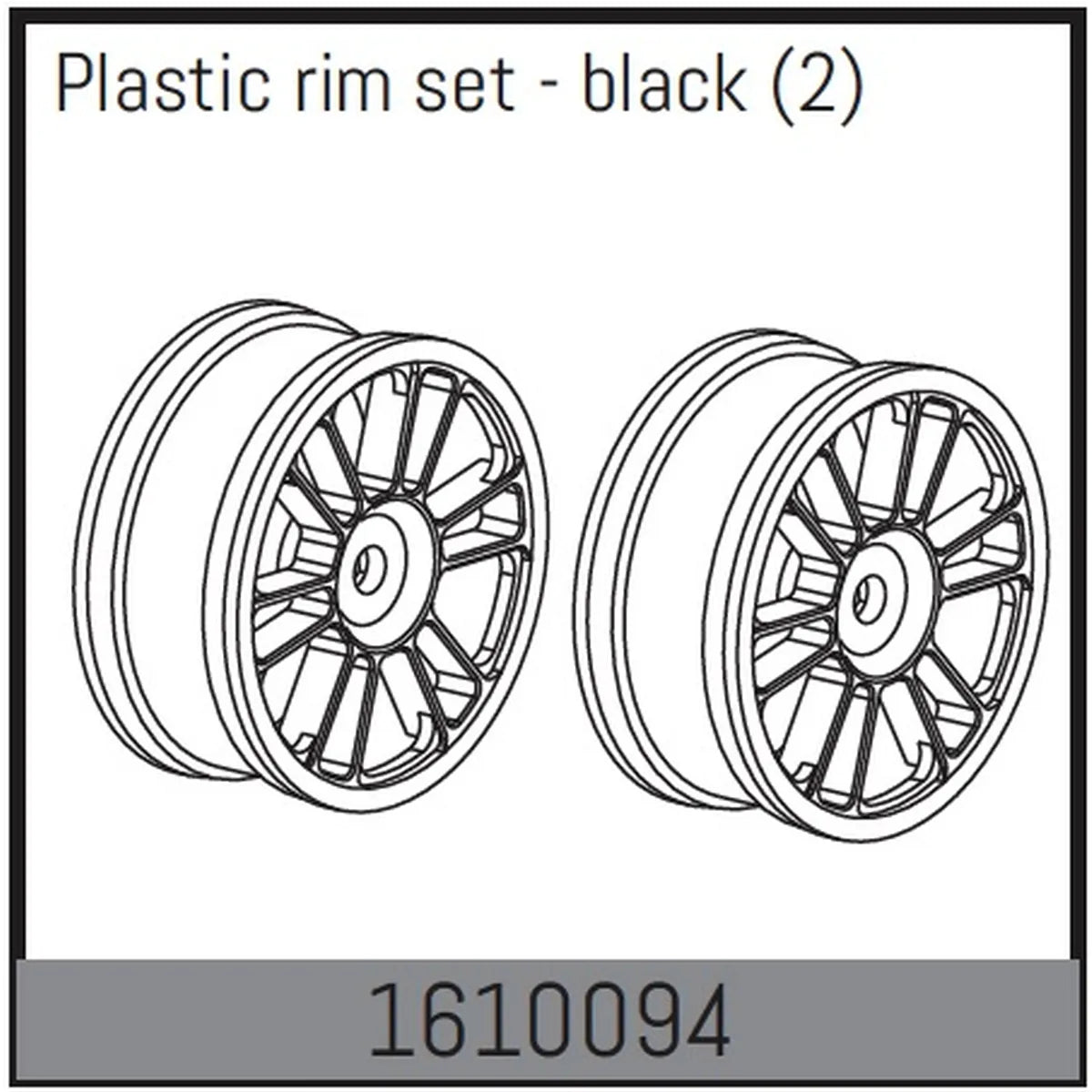 Absima Kunststoff Felgen Set - schwarz (2) für 1:16 Touring Car 1610094