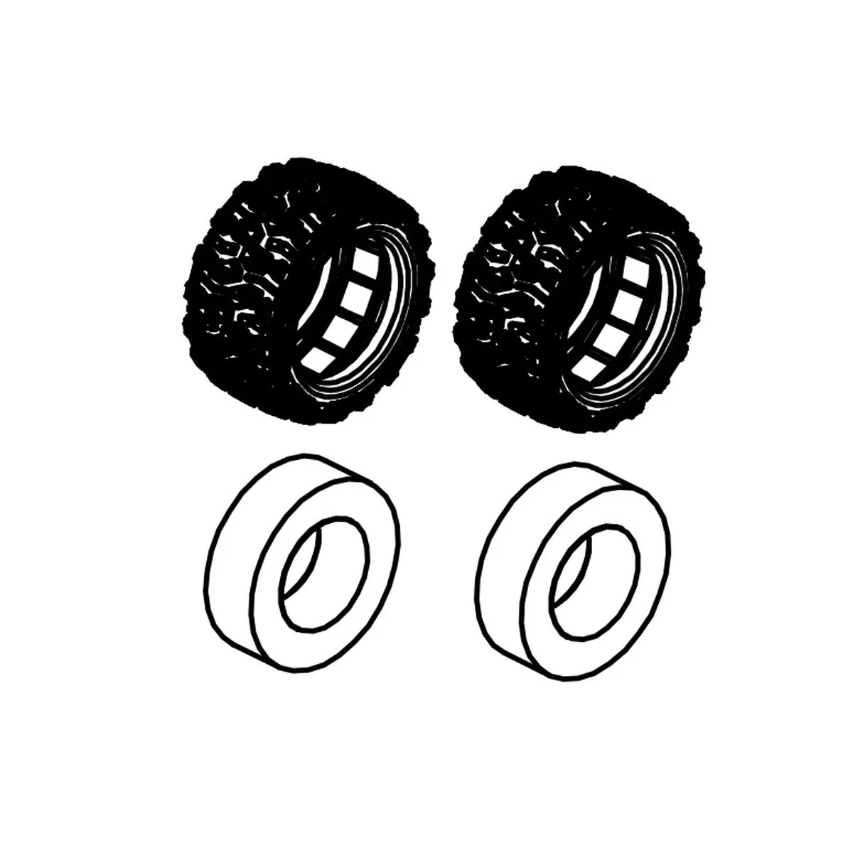 Absima Reifen & Schwamm Set (2) für Monster Truck Mini AMT 1610124