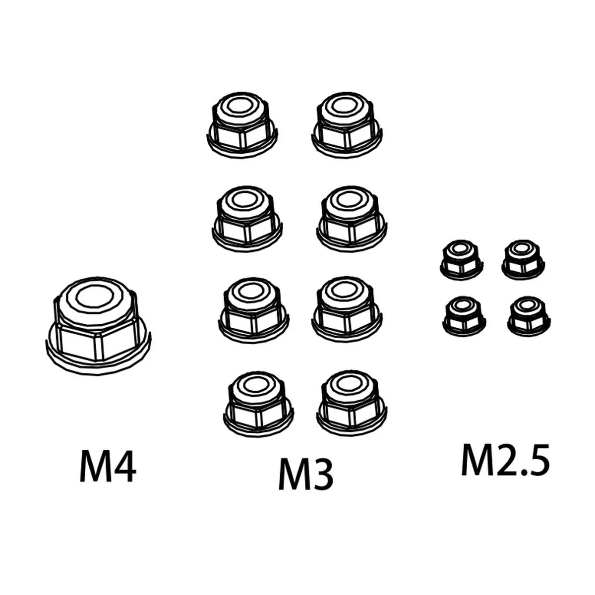 Absima Mutter Set M4x1/M3x8/M2.5x4 für Monster Truck Mini AMT 1610160
